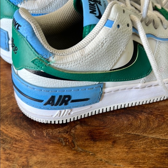 Nike Air Force 1 Sneakers - White, Green, Blue - Picture 8 of 9